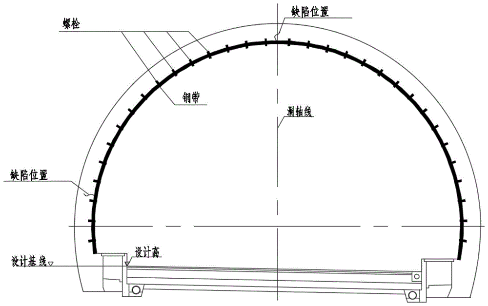 公路隧道衬砌粘贴钢带无差别外观加固修复方法与流程