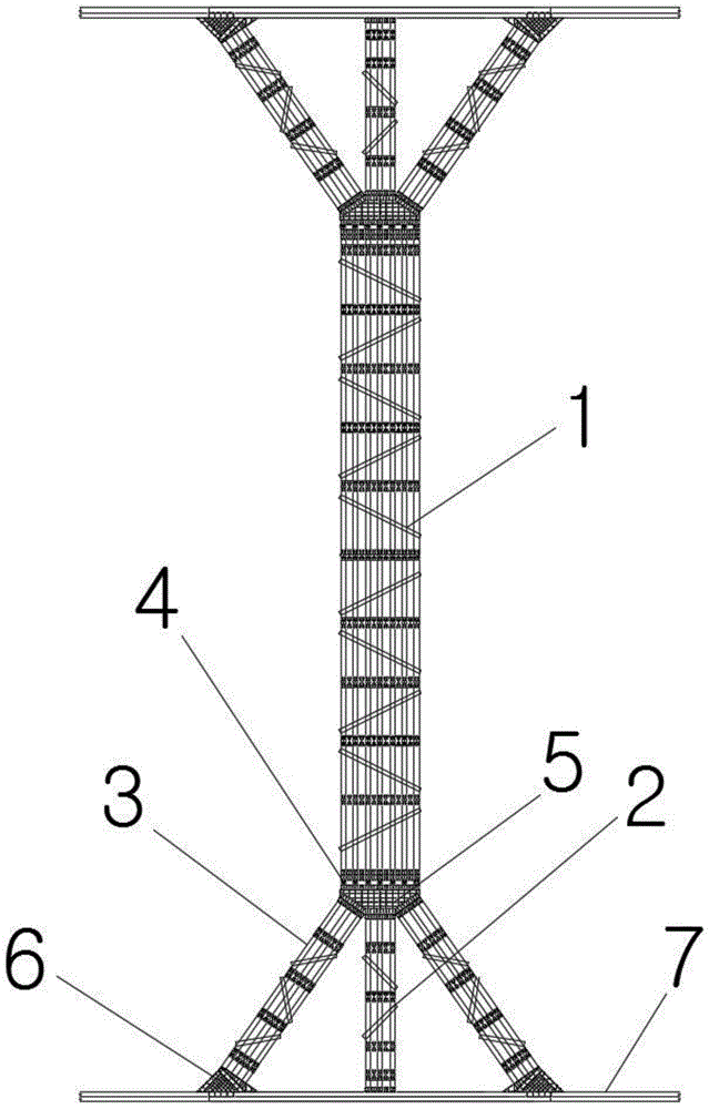 大跨度正八字撑预应力桁架钢支撑的制作方法