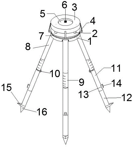 一种工程测绘用便携式转动式三脚架的制作方法