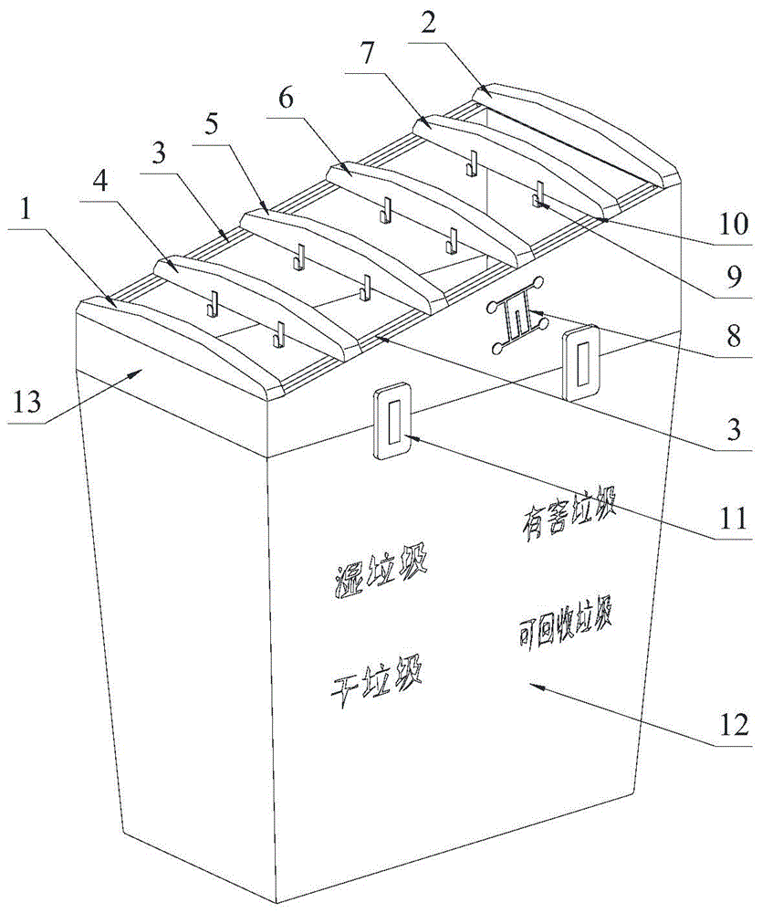 一种滑动式干湿分离垃圾桶的制作方法