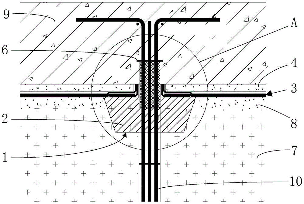 地下室筏板基础锚杆的防水结构的制作方法