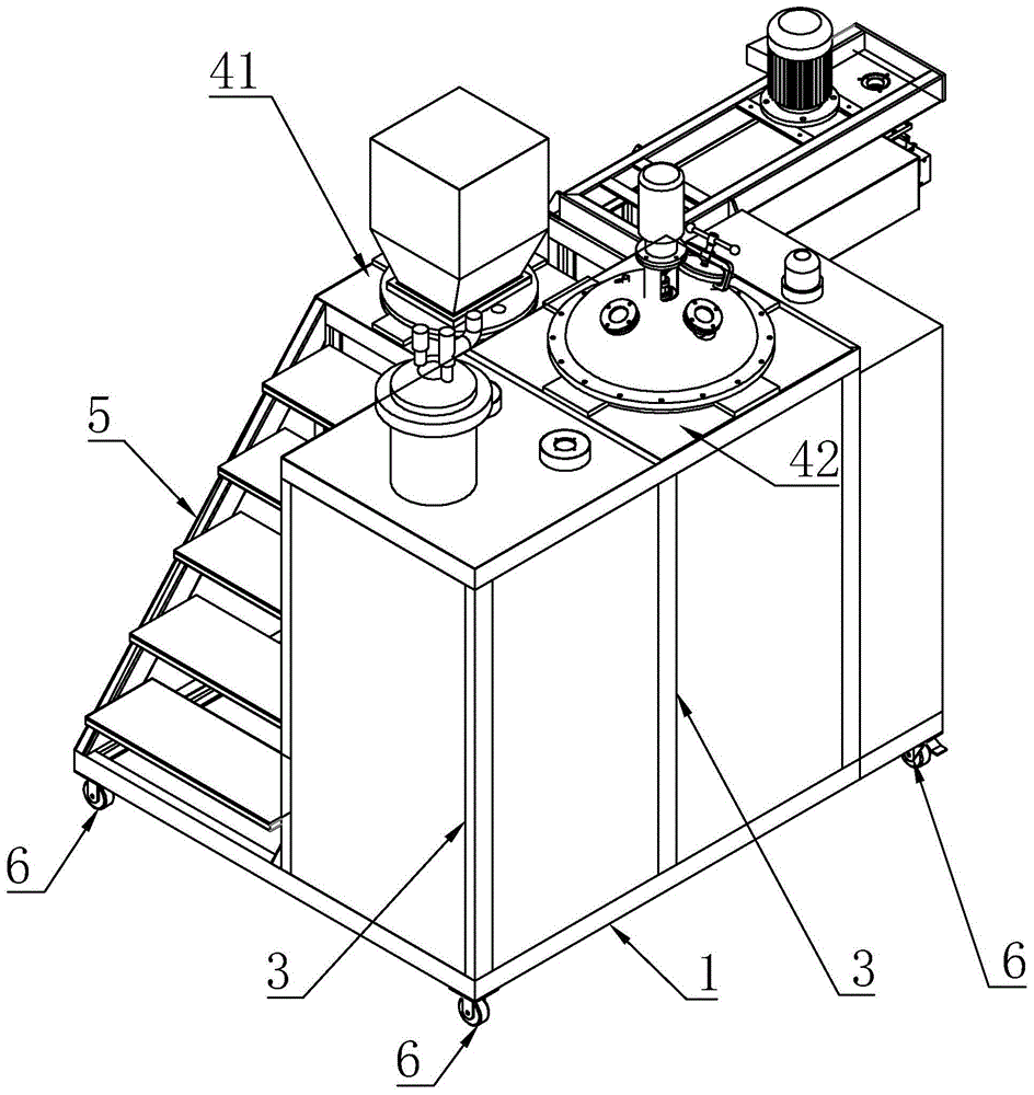 一种爬梯可折叠的聚氨酯弹性体灌注机的制作方法