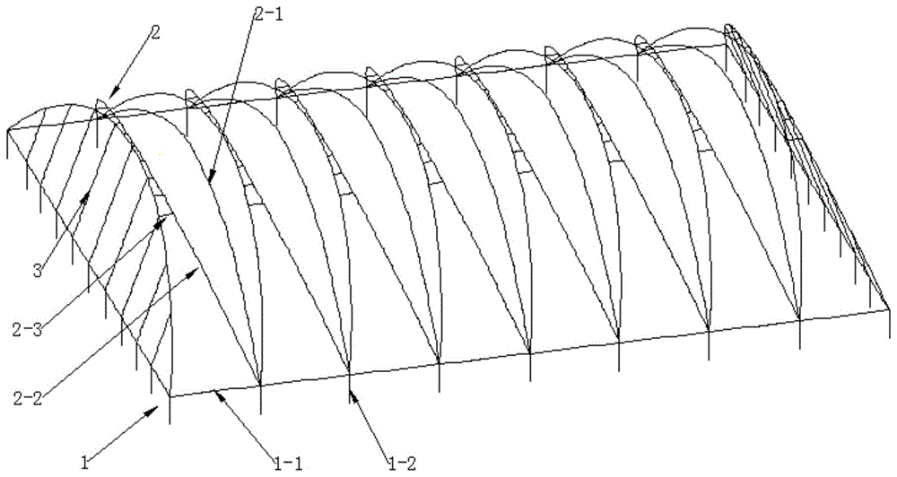 一种斜靠式拱架膜结构的制作方法