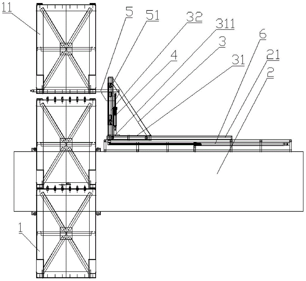 一种空中造楼机的标准节自动加减节装置的制作方法