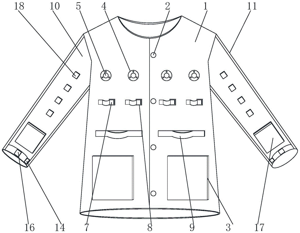 一种便于胸部导流管引出的病人服的制作方法