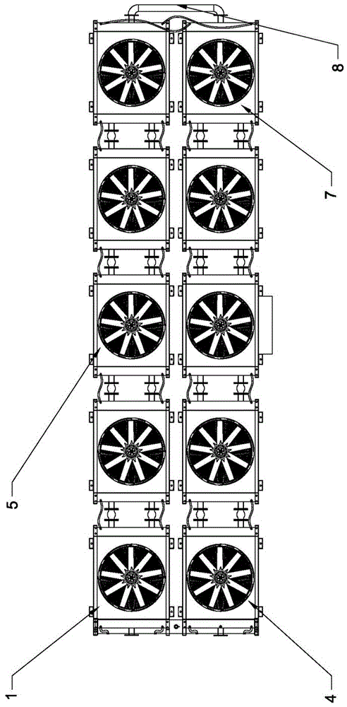 一种组合式卧式大型内燃机发电机组散热器的制作方法