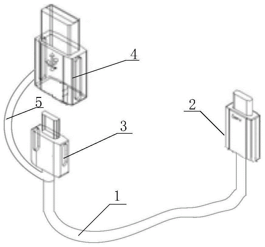 一种USB-A公转C母转接头及二合一多功能数据线的制作方法