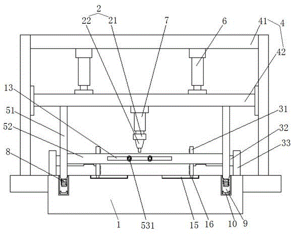 一种用于护栏构件冲孔机床的冲压定位装置的制作方法