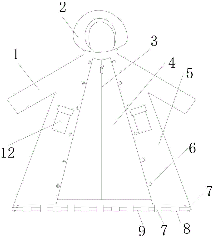 一种可展开式新型雨衣的制作方法