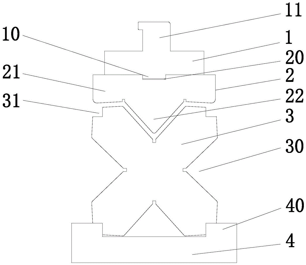 一种可适用四种板厚的三角折筋模具的制作方法