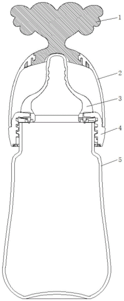 一种在瓶盖嵌入软硅胶体的多功能奶瓶的制作方法