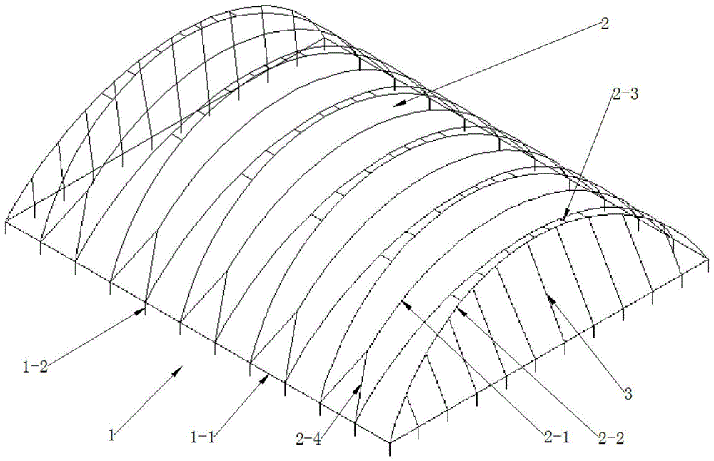 一种斜靠式拱架预应力张拉膜结构的制作方法