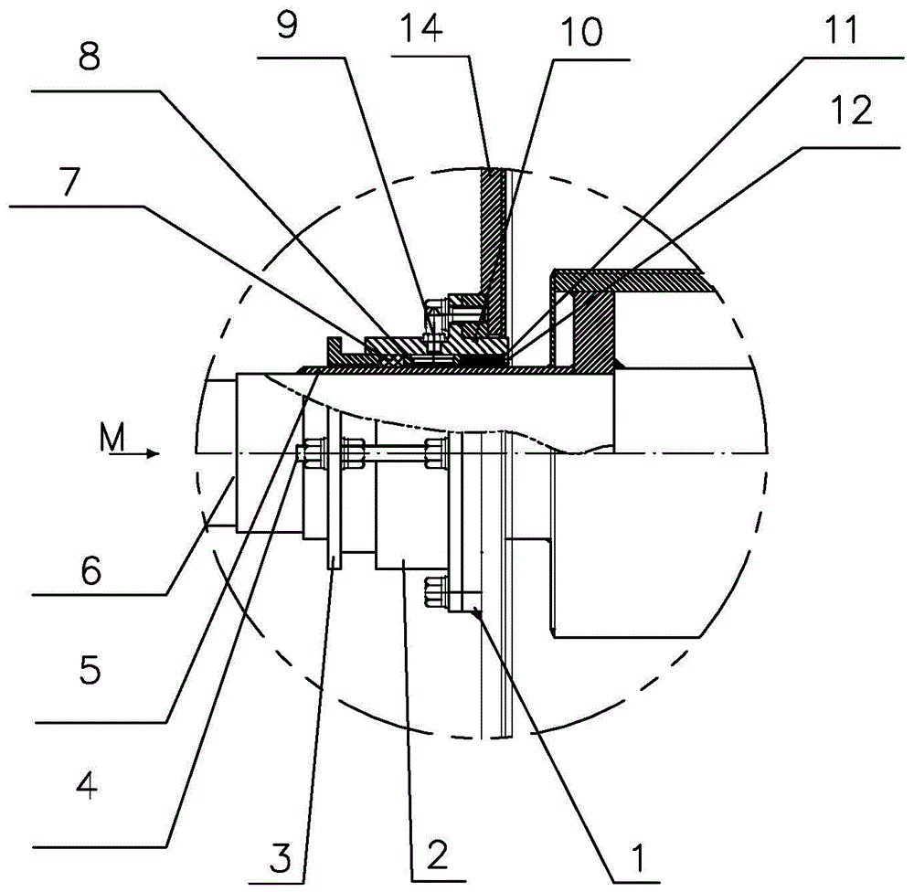 螺旋输送机轴端密封结构的制作方法