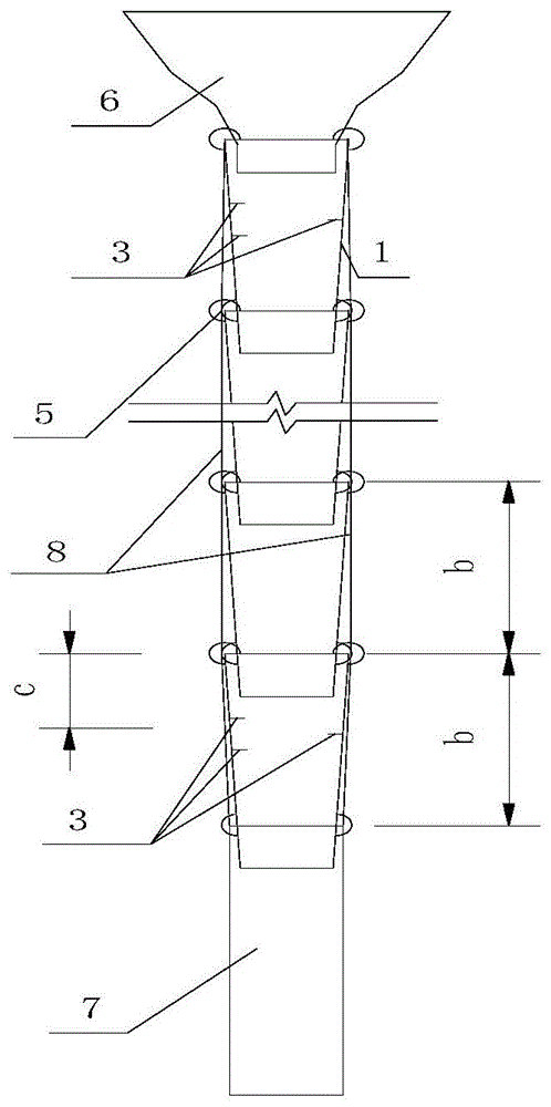 适用于深基坑混凝土入仓浇筑的鱼刺串筒的制作方法