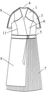 压褶活片式连衣裙的制作方法