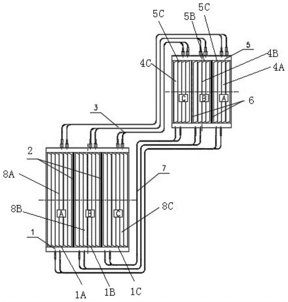 波动下的热管换热器结构,尤其涉及一种分离式热管换热器的结构设计