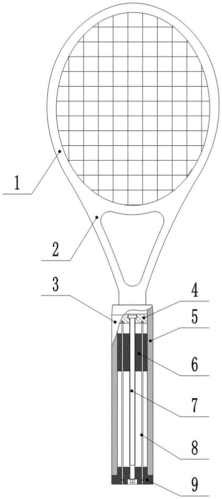 一种能够调节拍柄重心位置的网球拍的制作方法