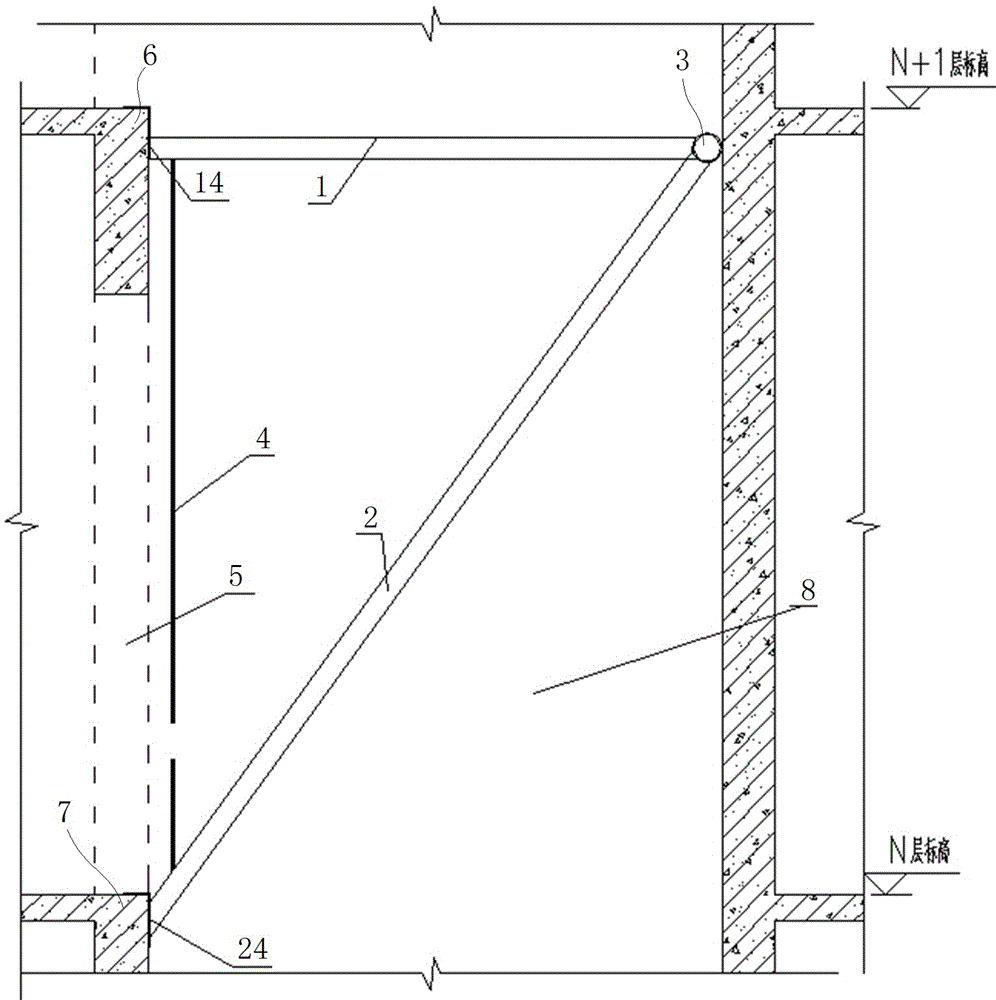 可折叠式电梯井道施工操作平台的制作方法