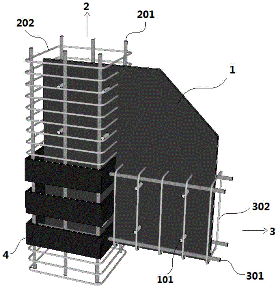 本实用新型涉及建筑结构构件,具体是屈曲约束支撑与混凝土梁柱的锚固