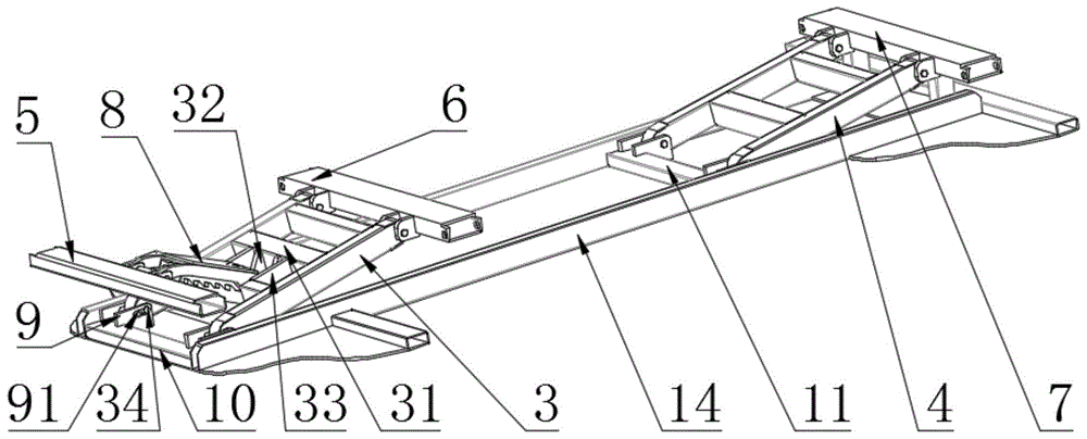 可单边倾斜的平行举升机大梁校正仪的制作方法