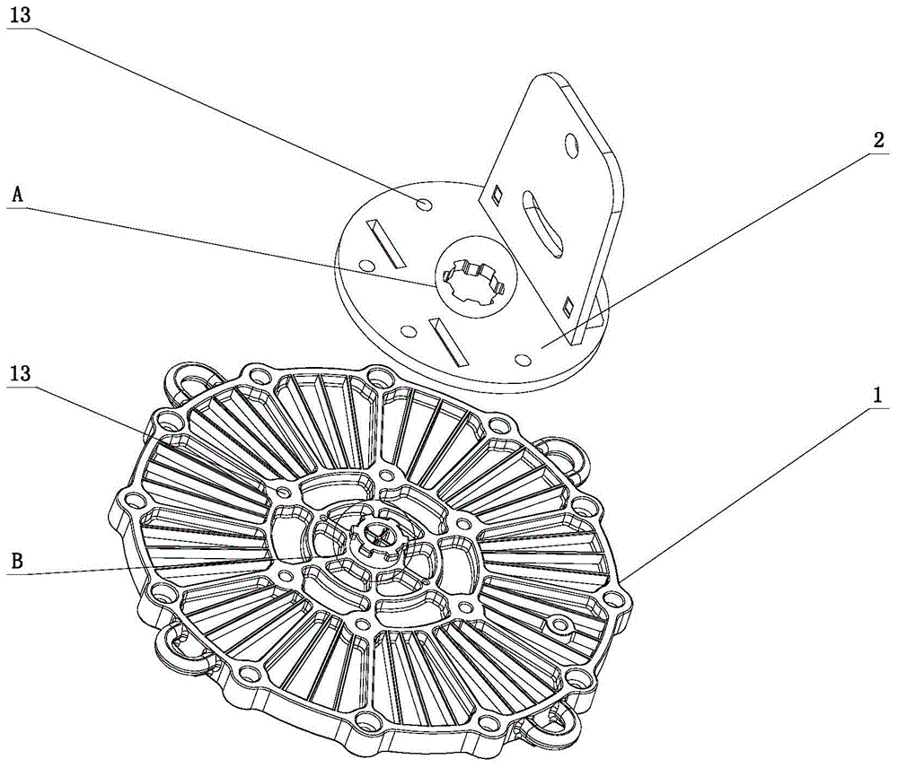 一种电机上盖的安装组件的制作方法