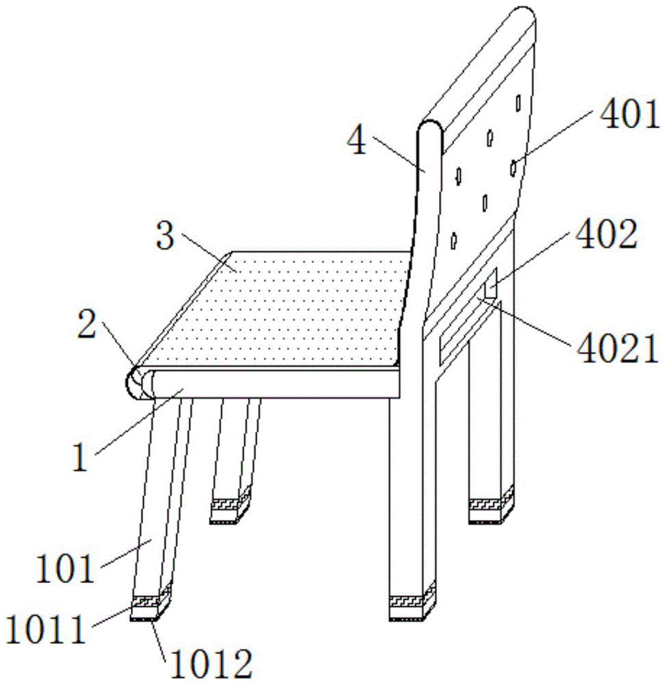 本实用新型涉及家具设备技术领域,具体是一种餐椅.