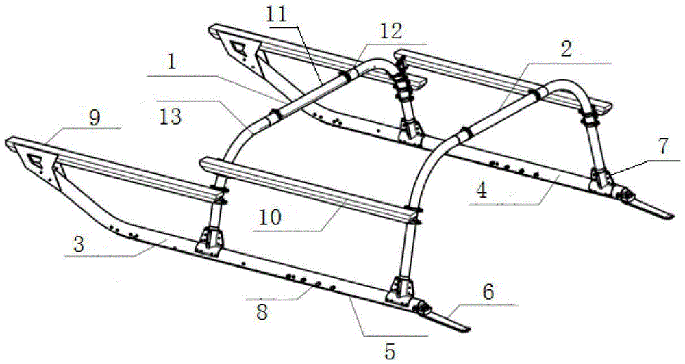 背景技术:滑橇式起落架是一种结构简单,质量较轻的飞行器着陆装置