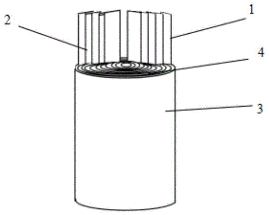一种5对导箔条350F牛角卷绕型超级电容芯包的制作方法