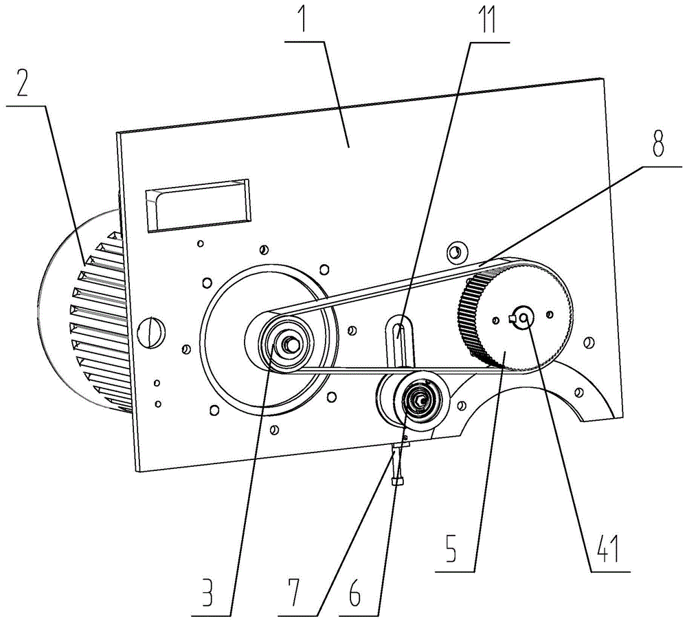 一种转杯纺纱机卷绕电机同步带张紧装置的制作方法