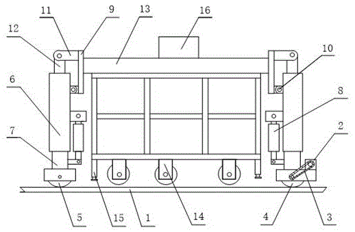 公路桥面混凝土施工震动梁自行移动装置的制作方法
