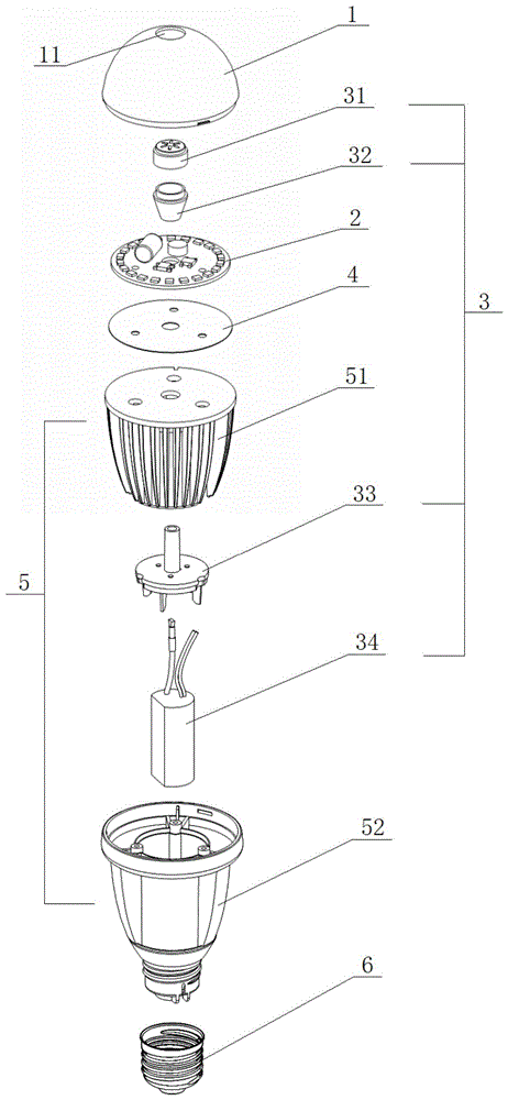 一种带负离子发生装置的LED球泡灯的制作方法