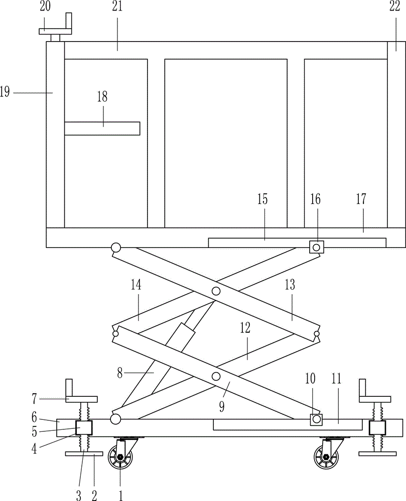 一种用于房屋建筑工程的升降式施工平台的制作方法