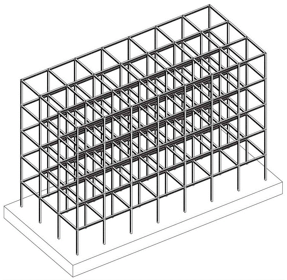 组合钢梁柱构成的栓接钢结构建筑框架结构的制作方法