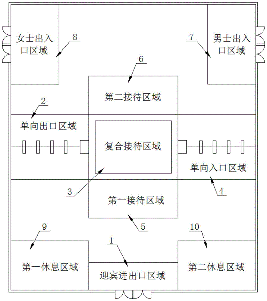 一种前后式温泉接待区平面布置结构的制作方法