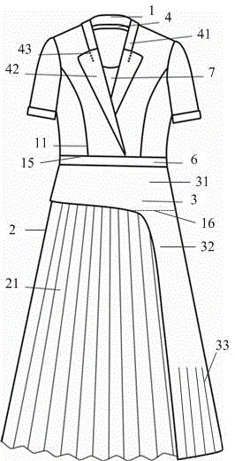 裙摆活片式连衣裙的制作方法