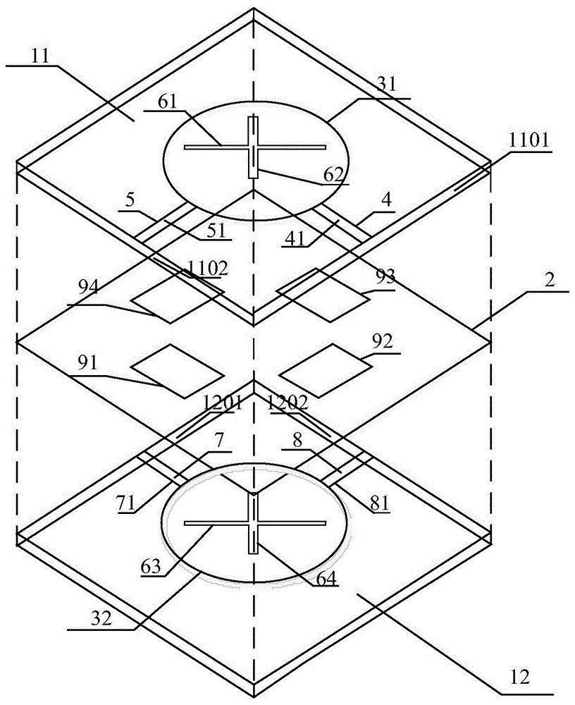 一种采用双层圆形贴片的多零点带通平衡滤波器的制作方法
