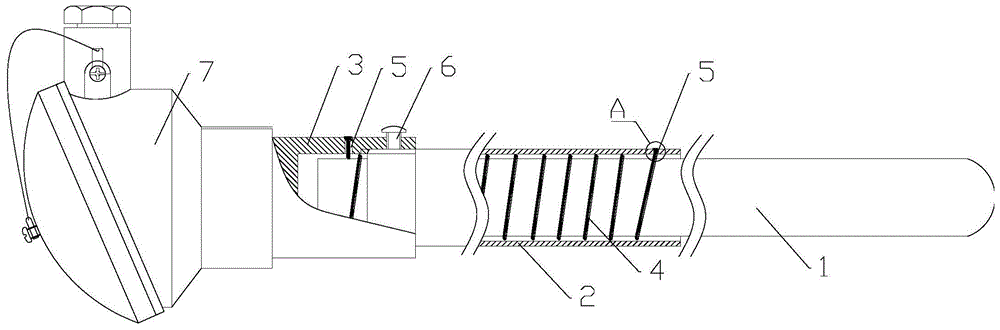 热电偶用弹簧旋紧可拆卸式保护管的连接装置的制作方法