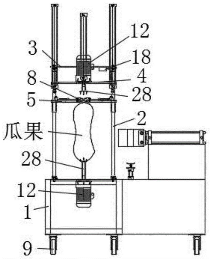 一种直线移动式瓜果削皮机的制作方法