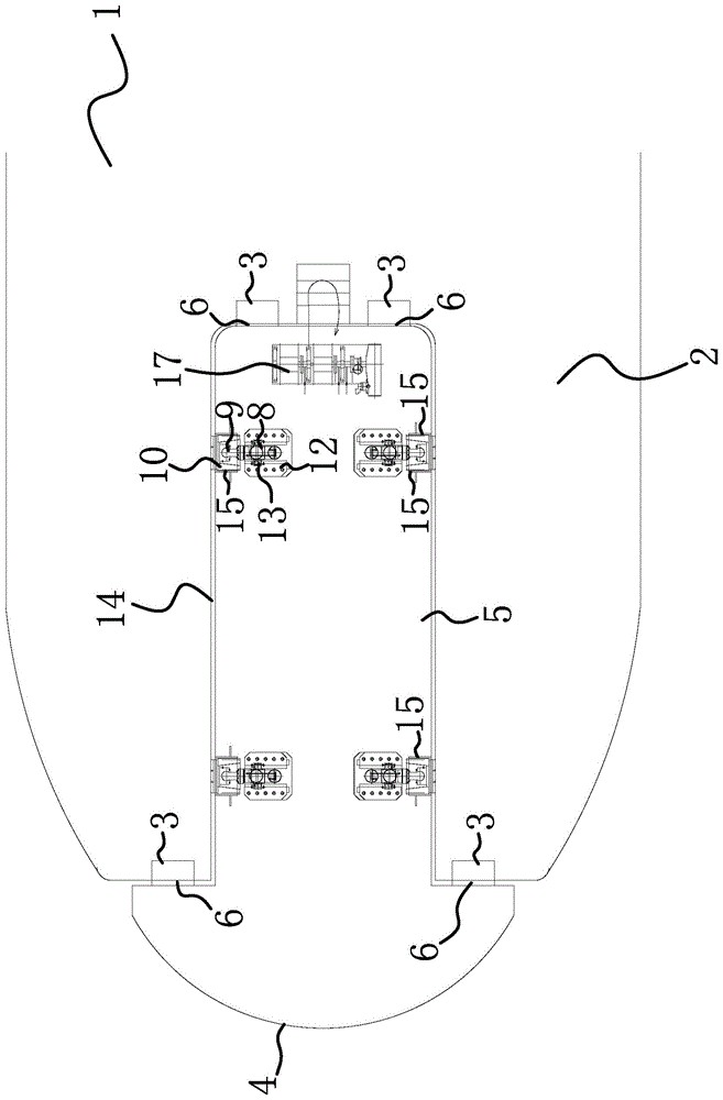 一种推进船与驳船齿条式连接结构的制作方法