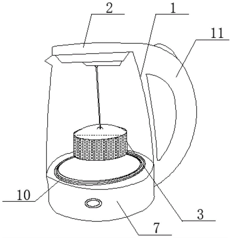 带茶隔装置七彩颜色显示水温的电子调温电水壶的制作方法