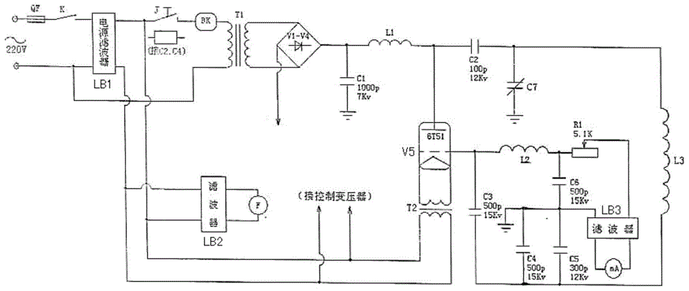 高频感应燃烧炉的高频感应电路的制作方法