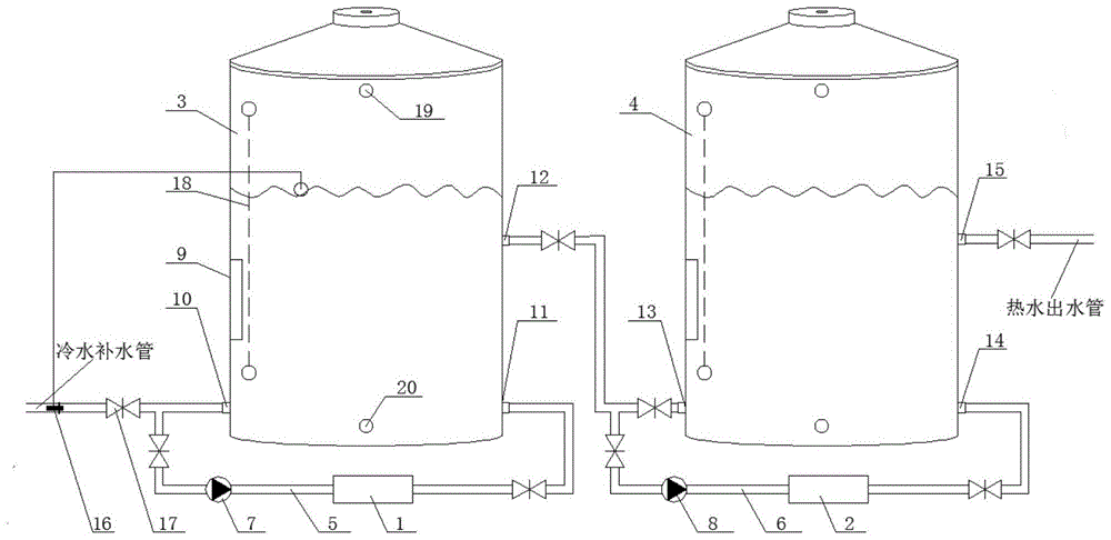 一种空气源热泵和天然气热水器分舱递进式加热装置的制作方法