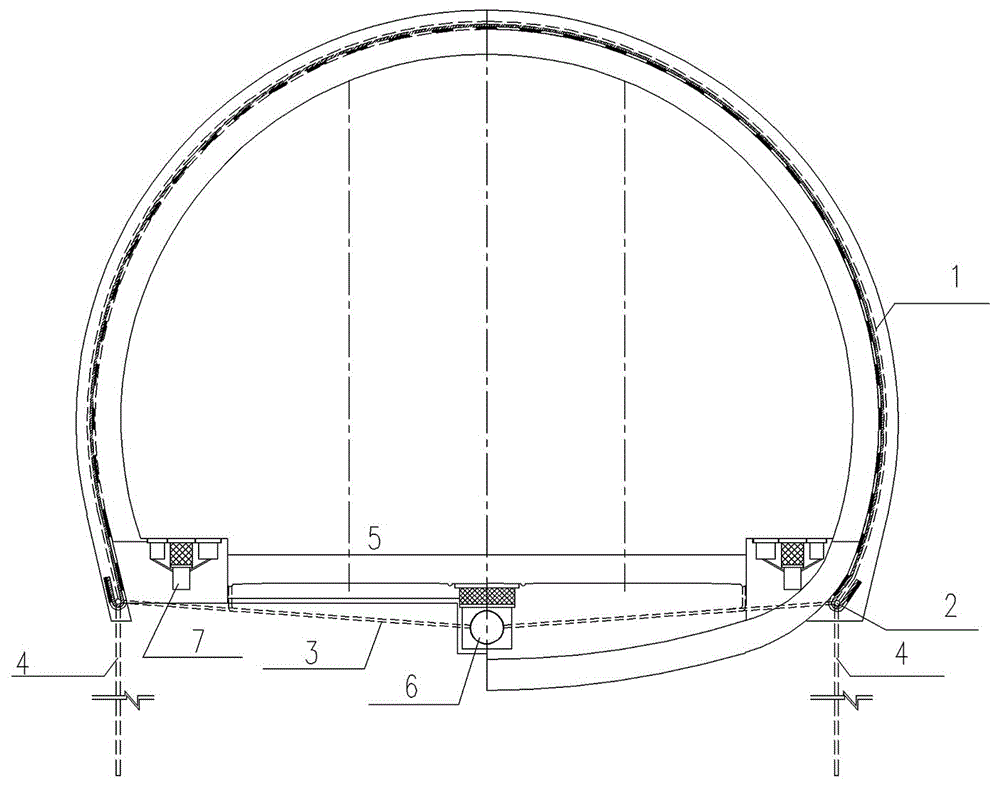 纵向盲管,横向导水管和中心水沟; 环向盲管或条状防排水板沿隧道拱墙