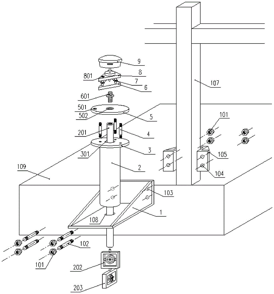 一种适用于高铁桥梁变形监测的GNSS天线固定装置的制作方法