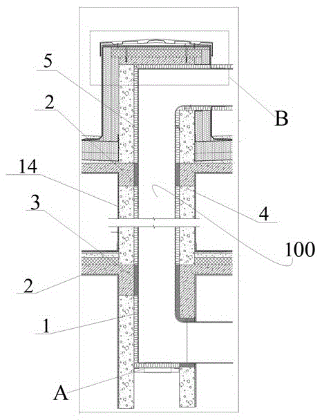 一种超低能耗断热桥处理后的建筑厨房排烟道的制作方法