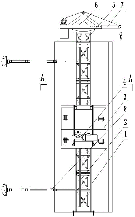 电梯井道施工用升降吊装机的制作方法