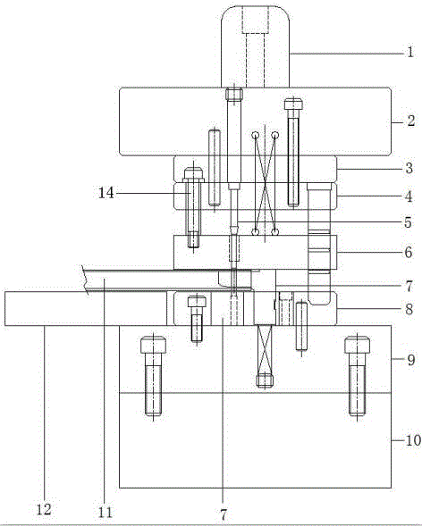 一种方管上下同时冲孔模具的制作方法