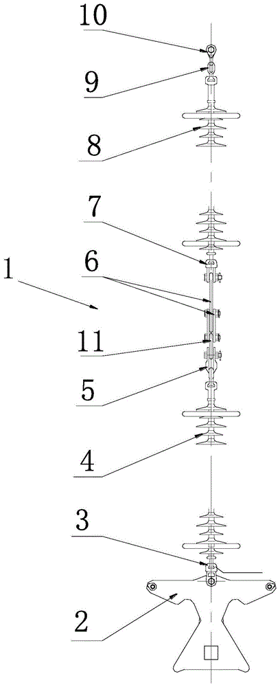 一种中重冰区紧凑型线路下相导线i型悬垂绝缘子串的制作方法