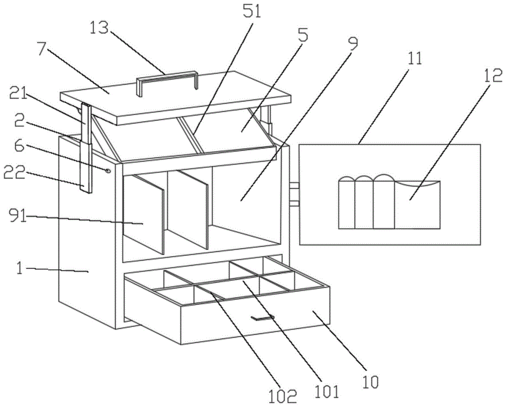 一种心内科临床检查用工具箱的制作方法