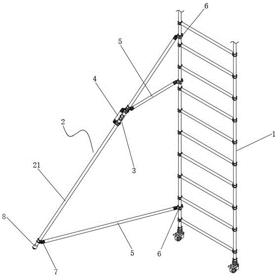 一种脚手架的斜支撑结构的制作方法